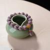 Pulsera de Cristal Morado Estilo Nuevo Montaña al Atardecer para Mujer, Estilo Minimalista de Vaina de Loto, Realza el Cutis, Joyería Hecha a Mano, Pulsera Despertar del León de Fluorita con Cuentas, Venta Caliente