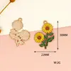 Comércio Exterior Novo Produto Planta Flor Metal DIY Joia Elegante Lírio Girassol Forma Pintura Colar Pingente