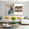 Enquadramento de foto de casamento montado na parede moldura de foto borda estreita personalizado estúdio cabeceira foto de casamento retrato de família crianças 3648