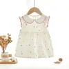 Vestido de Princesa de Verão Respirável Fino para Meninas Bebê Classe A Algodão Puro Estilo Doce Vestido Fofo para Crianças Pequenas e Médias