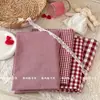Tejido de hilo teñido lavado de algodón puro, tejido a cuadros estilo coreano con patrón Chaoyang rojo, adecuado para ropa de mujer, ropa infantil, bolsos, accesorios para el cabello y coleteros DIY