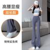 Calça de Yoga Feminina de Seda Gelada Micro-Flare de Verão, Aperta a Barriga, Levanta o Bumbum, Cintura Alta, Micro-Flare, Estilo Barbie