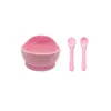 Amazon Vajilla de Silicona Ventosa Madre Bebé Tazón para Comida de Bebé Cuchara Silicona de Grado Alimenticio Cuchara para Comer traje