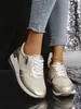Primavera Verano Otoño Invierno Nuevo Estilo Comercio Exterior Talla Grande Mujer Tacón de Cuña Europeo y Americano Cierre de Cordones Delantero Cremallera Lateral Casual Deportivo Zapatos Individuales Venta al por Mayor
