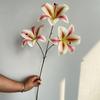 3 cabeça lírio 3D impressão fita material high-end casamento lírio enfeite falso flor salão de casamento fundo principal simulação flor