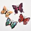 Mariposa de simulación de 7 cm, decoración tridimensional 3D para el hogar, centro comercial, diseño de escena, accesorios, pegatinas de mariposa de plástico de doble capa, pegatinas de pared
