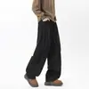 Primavera 2026 Nuevos Pantalones de Trabajo Casuales Color Verde Militar Americano Doble Capa Cintura Alta Pierna Ancha Pantalones Rectos de Calle Modernos
