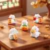 Linda Figura de Gato de la Suerte para Recaudar Riqueza en Micro Paisaje Kawaii Muñeca de Granos Accesorios Decorativos DIY para Casa de Muñecas Mini Adorno de Escritorio