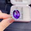 Eu Zircônia Deep Purple ao vivo online venda quente Novo ametista de imitação tesouro colorido anel aberto feminino anel aberto