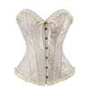 Espartilho Bustier Estilo Palácio com Decote Ombro a Ombro, Modelador Vintage de Cetim Jacquard com Botões, Fornecimento Direto Transfronteiriço no Atacado