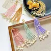 Cadena de cuentas con borlas de estilo nacional, hecha a mano, brocado Song, colgante multicolor, DIY, pin para solapa, adorno colgante, accesorio para bolso