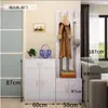 Zapatero para Puerta de Entrada con Perchero Integrado de Pie para Sala de Estar, Vestíbulo de Casa, Estantería de Almacenamiento para Puerta, Ropa y Sombreros