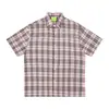 Savagebase Marca Americana Tendência Design de Nicho Letra Strass Verão Manga Curta Par Camisa Xadrez Ins