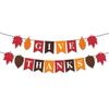 Decoración de Vacaciones de Acción de Gracias Transfronteriza Bandera GIVE THANKS Hoja de Arce Calabaza Bandera Flor Pastel Tarjeta