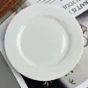 Plato Plano Blanco Puro de Porcelana de Hueso Plato para Filete Plato de Postre Plato para Pasteles y Repostería Plato Redondo para el Hogar con Opción de Impresión de Logo Vajilla de Uso Comercial