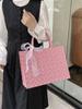 Bolso de Boda Nuevo Estilo Guofeng Gran Capacidad Bufanda de Seda Simple Personaje Feliz Portátil Bolso de Mano para Mujer Regalo de Dama de Honor Bolso Tote de Lona