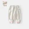 Calças para Meninas Roupa de Inverno 2025 Novo Estilo Calças Casuais Forradas com Lã para Bebê Outono e Inverno Leggings de Desenho Animado para Crianças Calças de Moletom