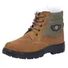 Sapatos Masculinos de Algodão para o Inverno com Forro de Lã, Espessados para Proteção contra o Frio e Aquecimento, Sapatos de Couro de Cano Alto com Solas Macias Antiderrapantes, Botas de Neve Casuais para o Pai