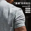 Camiseta Masculina Manga Curta Muscle Faith Fitness Slim Fit Algodão Estilo Americano Simples Casual Esportiva