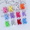 Miçangas com Letras com Furo de 6mm, Acessórios para Bolsas, Acessórios para Chaveiro DIY, Corrente para Celular de Acrílico, Miçangas Soltas Dopamina