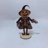 Artesanato de Madeira Novo Transfronteiriço Popular Halloween Abóbora Retrô Espantalho Bandeirinhas Decoração de Outono Pequeno Pingente