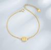 Pulsera de Plata Esterlina S925 Pequeño Cubo de Azúcar Diamante Amarillo para Mujer Lujo Accesible Nicho Exquisito Alta Gama Cuadrada Zirconia Transfronteriza Amazon