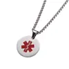 Collar con Colgante de Símbolo Médico Redondo Geométrico de Venta Caliente Transfronteriza Personalización de Logo Joyería de Acero de Titanio de Lujo Ligero Gama Alta Venta al por Mayor