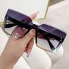 Gafas de sol de estilo europeo y americano para hombres y mujeres, gafas de sol cuadradas de moda personalizadas de alta gama, gafas de montura grande con color progresivo oceánico