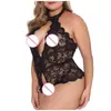 Comercio exterior transfronterizo lencería sexy mono sexy de encaje sin espalda talla grande pijama sexy mujer gorda Europa y Estados Unidos