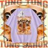 Camiseta de Manga Corta de Algodón Puro para Niños Tungtungsahur Tongtongge Hombre Palo de Madera Guapo Moda Verano Ropa para Niños
