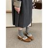 Estilo Francês para a Noite Pumps Quadrados Retrô Sapatos Baixos com Solado Grosso Forrados com Lã Mary Jane Feminino Inverno 2024 Novo Estilo Coreano