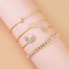 AliExpress pulsera transfronteriza pulsera explosión full diamond estrella Luna pulsera geométrica abierta pulsera juego de cuatro piezas
