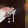 Pendientes Largos de Mariposa con Diamantes de Moda Europeos y Americanos, Gama Alta, Borlas Súper de Hada, Pendientes Exagerados y Versátiles