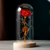 Flor Eterna Flor de Rosa Pantalla de Lámpara de Vidrio Flor de Simulación Navidad Día de San Valentín Regalo de Cumpleaños Regalos Pequeños Creativos Adornos