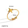 Anel de Aço Inoxidável 304 Europeu e Americano Transfronteiriço Cravejado com Diamantes para Mulheres com Tamanho Ajustável Anel de Laço Anel de Aço Titânio