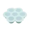 Bandeja Congelador de Alimentos Molde para Cubitos de Hielo de 7 Compartimentos Caja de Silicona para Alimentos Complementarios de Bebé Contenedor Engrosado para Congelar Snacks