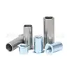 Parafusos com Porca de Pressão Atravessada em Estoque, Aço Inoxidável 303, Galvanizado com Zinco Azul e Branco, Porca de Pressão Atravessada