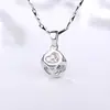 Colgante de cubo de Rubik con diamantes en forma de corazón de plata pura S999, estilo japonés y coreano brillante, collar sencillo a juego.