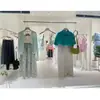 Estante de Exhibición para Tienda de Ropa Estante de Exhibición para Ropa de Niños y Niñas Pared de Ropa Estante de Acero Inoxidable Celebridad de Internet Perchero de Pie para Ropa