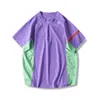 Camiseta Deportiva de Montaña con Bloques de Color Funcional para Exteriores Secado Rápido Transpirable Moda Manga Corta para Hombres y Mujeres Parejas 11976