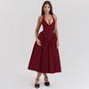 Nueva Estación Independiente de Comercio Exterior Europea y Americana Amazon Cuello V Profundo Sexy Ajustado Espalda Descubierta Celebridad Elegante Regalos de Alto Nivel