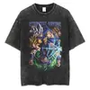 Talla Europea TransfronterizaCamiseta Negra Lavada para Hombre Streetwear Dragon Ball a