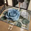 Felpudo de entrada para puerta con diseño floral de rosas transfronterizo, tapete de suelo de tierra de diatomeas, tapete de baño, tapete antideslizante, tapete para pies de secado rápido, felpudo