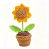Flor de Fio Girassol Planta em Vaso Venda Quente Amazon Transfronteiriça Energia Positiva Pequeno Ornamento Flores Tulipa de Crochê