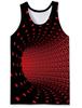 Comércio exterior venda direta Europa e Estados Unidos transfronteiriço impressão digital 3D masculina gola redonda regata efeito estéreo 3D olho nu