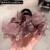Pinza para el Cabello de Malla de Lujo de Gama Alta con Lazo para Mujer, Estilo Nuevo con Brillantes Pedrería, Pinza de Tiburón para Accesorios de Peinado Recogido en la Parte Trasera de la Cabeza