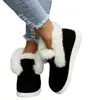 En stock otoño e invierno 2022 nuevo comercio exterior color sólido gamuza zapatos de algodón botas de nieve casuales parte superior baja forro polar zapatos de algodón para mujer