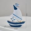 Barco de hierro de estilo mediterráneo, decoración creativa para el hogar, barco colorido, mini velero, regalo