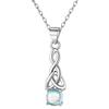 Huitan Europeu e Americano moda gancho de orelha colar imitação Moonstone terno brincos colar triângulo torcido brincos pingente