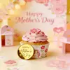 Decoración de Pastel Día de la Madre Feliz Estilo Ins Transfronterizo Mamá Súper Espejo Acrílico Grabado Láser Pieza Redonda